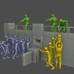Concrete Diorama Zombies vs Soldiers