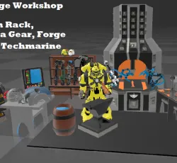 Custom 1-18 Forge Workshop w Techmarine and Tools