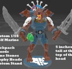 Custom 1/18 Space Werewolf w/Figure Stand