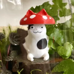 Cute Cat with Mushroom Hat Easy Print
