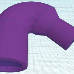 Cyclone suction hose adapter 135° Ø 49.8 mm A to 32.1 mm I / Cyclone suction hose adapter 135° Ø 49.8 mm A to 32.1 mm I