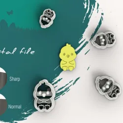 Easter Cick Polymer Clay Cutter | Digital STL File | 5 Sizes | 2 Cutter Versions