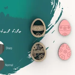 Eggs Set B Easter Polymer Clay Cutters | Digital STL File | 5 Sizes | 2 Cutter Versions