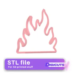 Fire Outline Cookie cutter STL file