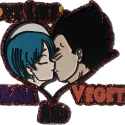 Love Like Bulma And Vegeta Wall Art And Cake Topper