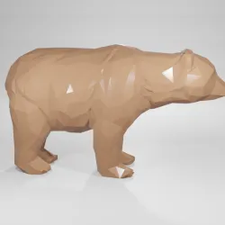 Low poly animal bear