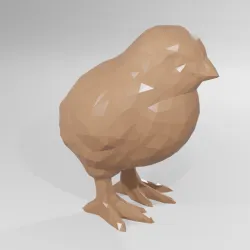Low poly animal chick