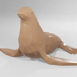 Low poly animal seal