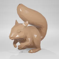 Low poly animal squirrel