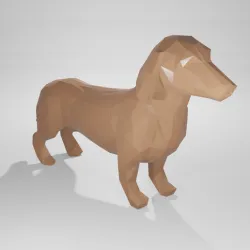 Low poly dog dachshund