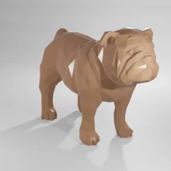 Low poly dog english bulldog