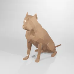 Low poly dog pitbull