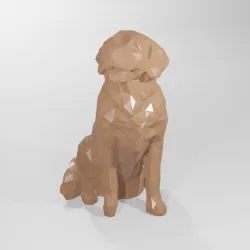 Low poly dog puppy