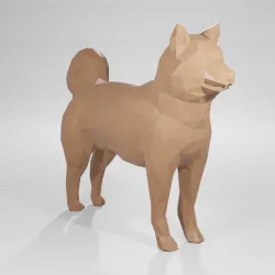 Low poly dog shiba inu