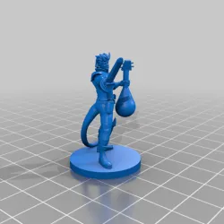 Male Tiefling Bard with Rapier and Lute - D&D Miniature