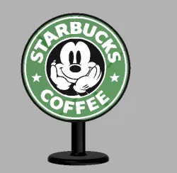 Mickey Starbucks lamp