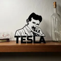 Nikola Tesla desk art
