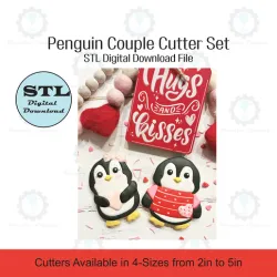 Penguin Couple Cookie Cutter Set | STL File