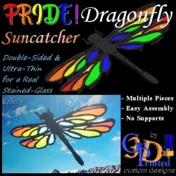 PRIDE Dragonfly Suncatcher Window Art and Outdoor Decor