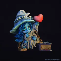 Ranni the Witch with a heart, chibi version