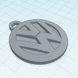 Rounded VW logo Keychain