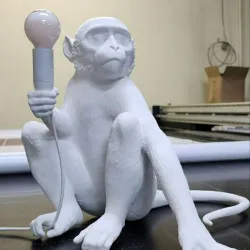 seated monkey lamp