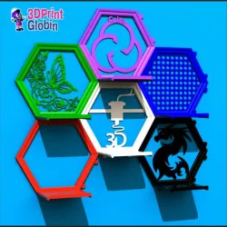 SET OF 6 HEXAGONAL SHELF STANDS - BEEHIVE