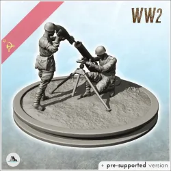 Soviet mortar battery with two servants (17) - (pre-supported version included) Soviet army WW2 Second World World East front Ostfront