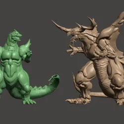 SUPER GODZILLA VS BAGAN -2 MODEL BUNDLE - ULTRA HIGH DETAILED STL MESH