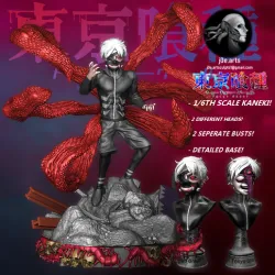 Tokyo Ghoul: Ultimate Kaneki Statue and busts! 2 Interchangeable heads!