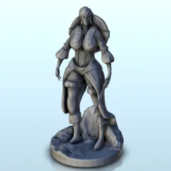 Warrior with back shield and curved sword (21) - Medieval Fantasy Magic Feudal Old Archaic Saga 28mm 15mm