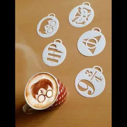 x5 Harry Potter STENCIL FOR COFFEE, COOKIES, PASTRY