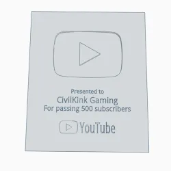 YouTube Silver Play Button 3D Model