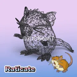 020 Raticate Pokemon Wiremon Figure