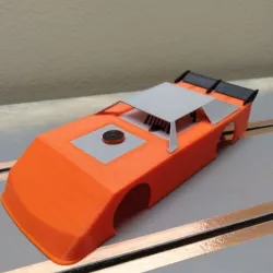1/32 Dirt Late Model Slot Car (body and chassis)