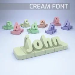 3D name from letters - cream font