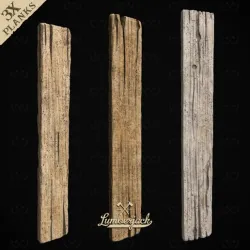 3X WOODEN PLANKS - DIORAMA AND MINIATURE MODELS - LUMBERJACK