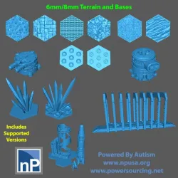 6mm/8mm Scale Hex Bases, Terrain, and More 08