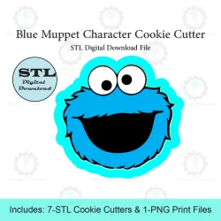 Blue Muppet Character Cookie Cutter | STL File