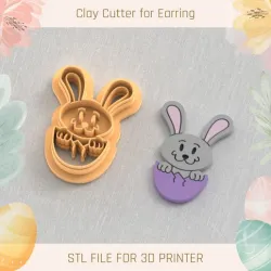Bunny from an egg Easter Polymer Clay Cutters