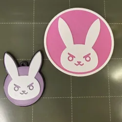D.Va Keychain and Coaster (Overwatch)