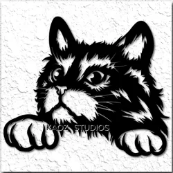 Fluffy Kitty Wall Art Fluffy Tabby Cat Wall Decor