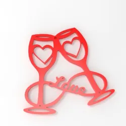Hanging Love Glass - Valentine gift