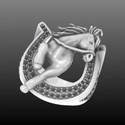 Horse Ring Gold Horseshoe 3D print model