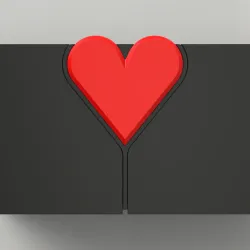 Jewelry boxes - heart between jewels - 2 Lids