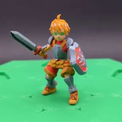 JRPG Warrior, Sword and Shield; Miniature