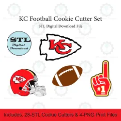 Kansas Football Cookie Cutter Set | STL File