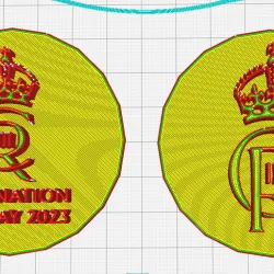 King Charles Royal Cipher Cookie Cutter Stamper Embosser Set of 2
