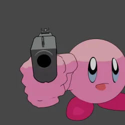 Kirby with gun