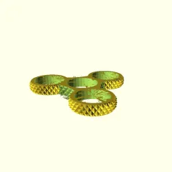 Knurled Tri-Spinner EDC Fidget Widget / Triple Bearing Spinner (Customizable)